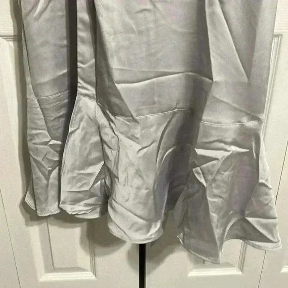 Show Me Your MuMu gray satin Claire Midi Dress CS SMALL XL - Picture 3 of 12